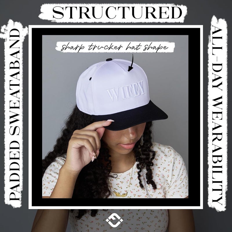 Funky Junque Trucker Hat Women Men 2-Tone Baseball Cap – Vintage Western Style Embroidered Snapback, Premium Cotton Blend - Image 5